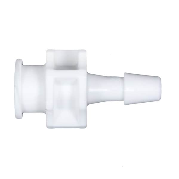 Cole Parmer Luer to Hose Barb Fitting, Straight Adapter, White Nylon, Cleanroom, Lrg Bore F Luerx1/4in ID; 10PK LBF-4MN-QC - main